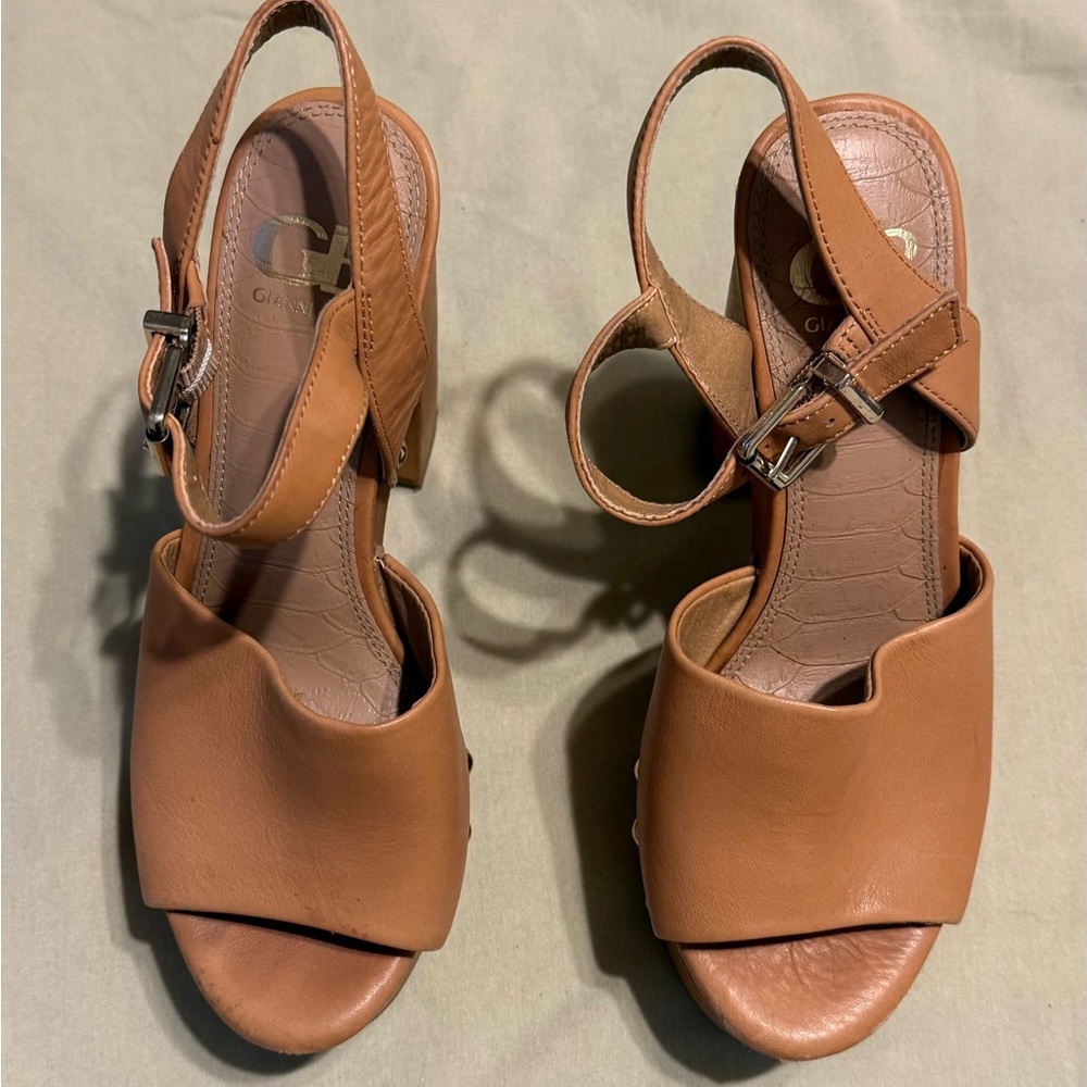 Gianni Bini Brown Leather Sandals